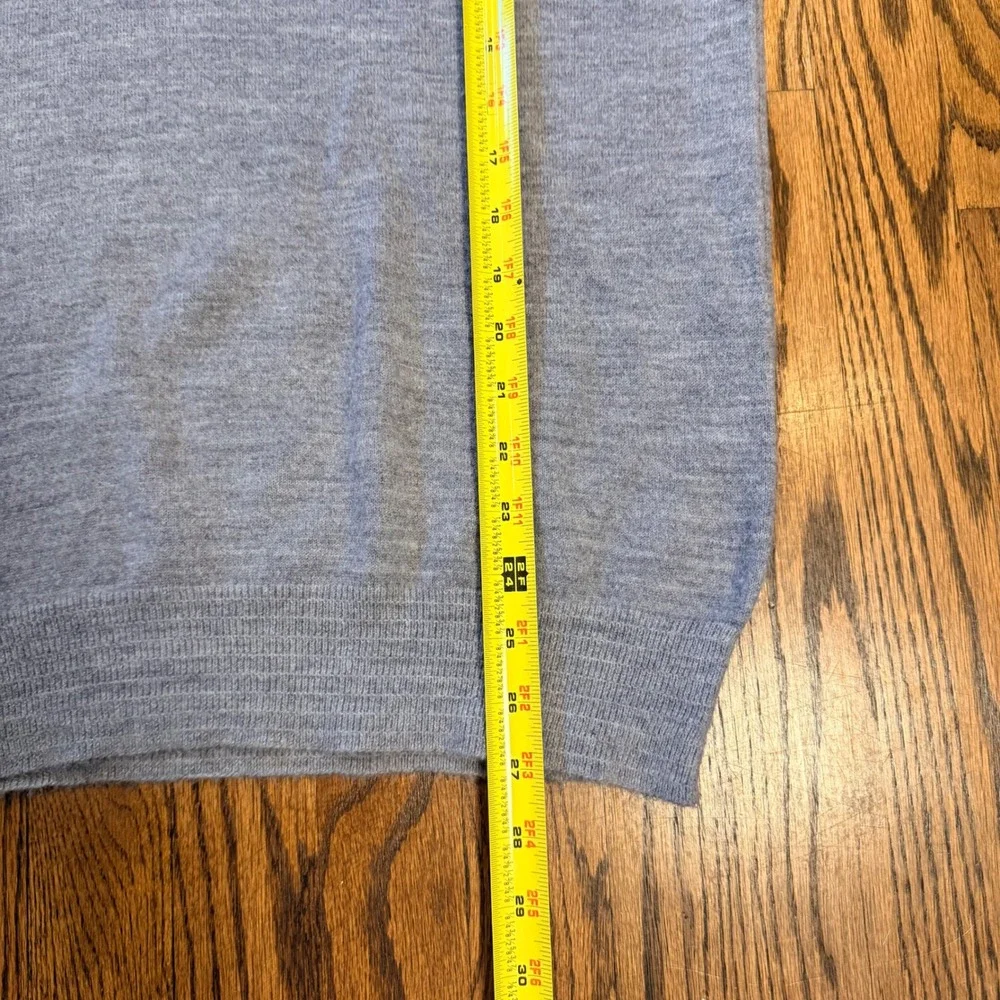 Christian Dior Monsieur Vintage 80s V-Neck Sweater Logo Orlon Large‎ Gray